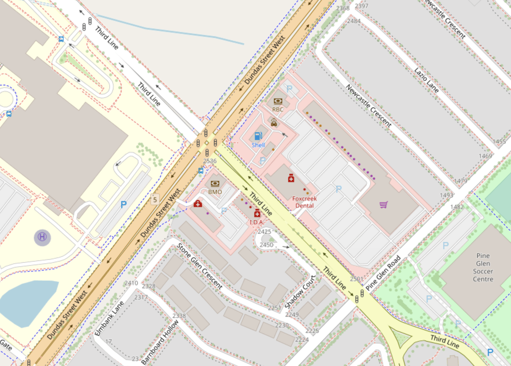 Dundas St W and Third Line | OpenStreetMap